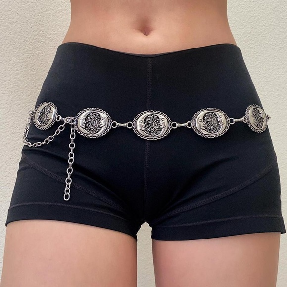 ☀️ Gothic Sun Moon Stars Celestial Cosmic Punk Metal Body Chain Belt - Picture 5 of 5